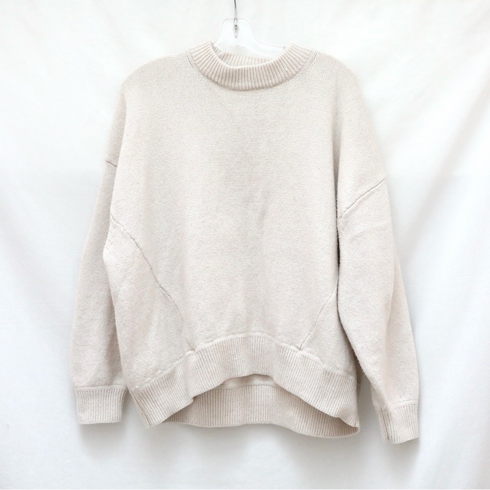 H&M cream wool blend sweater oversized S Small loose fit off white ivory cozy
